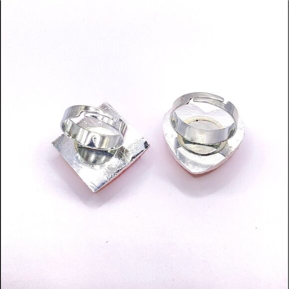 Set of 2 red ombre rings - Picture 3 of 4